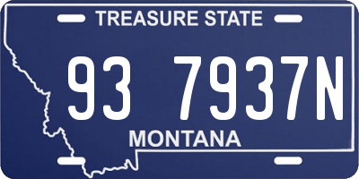 MT license plate 937937N