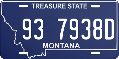 MT license plate 937938D