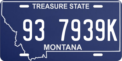 MT license plate 937939K