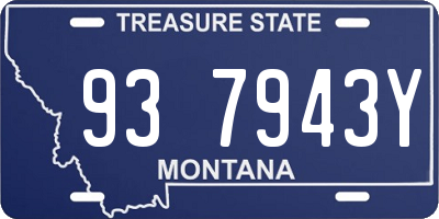MT license plate 937943Y