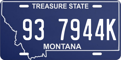 MT license plate 937944K