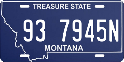 MT license plate 937945N