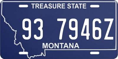MT license plate 937946Z