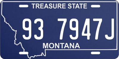 MT license plate 937947J