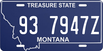 MT license plate 937947Z