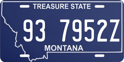 MT license plate 937952Z