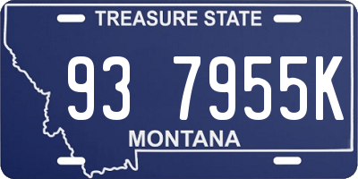 MT license plate 937955K