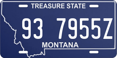 MT license plate 937955Z