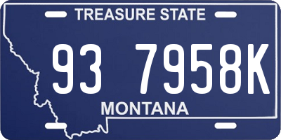 MT license plate 937958K