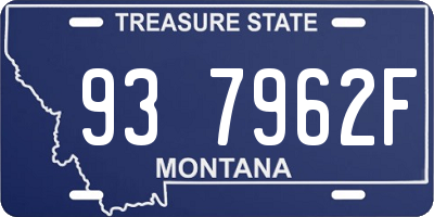 MT license plate 937962F