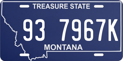 MT license plate 937967K