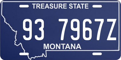 MT license plate 937967Z
