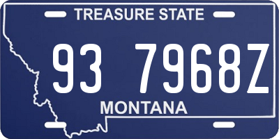 MT license plate 937968Z