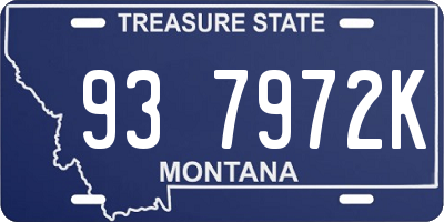MT license plate 937972K