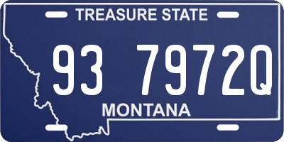 MT license plate 937972Q