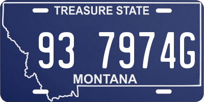 MT license plate 937974G
