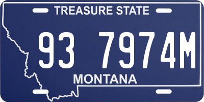MT license plate 937974M