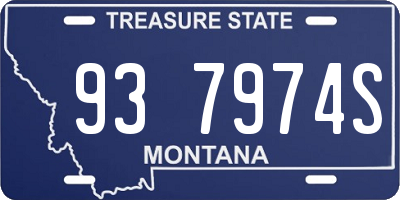 MT license plate 937974S