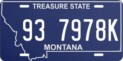 MT license plate 937978K
