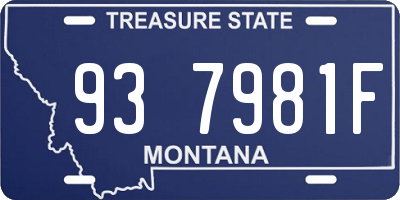 MT license plate 937981F