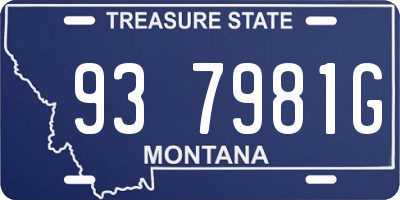 MT license plate 937981G