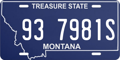 MT license plate 937981S