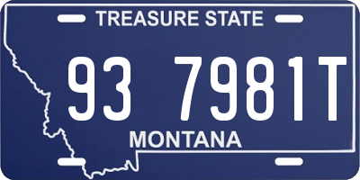 MT license plate 937981T