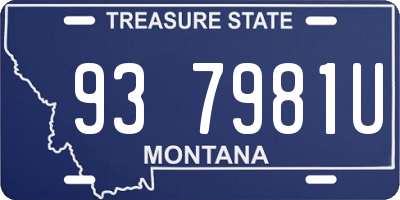 MT license plate 937981U