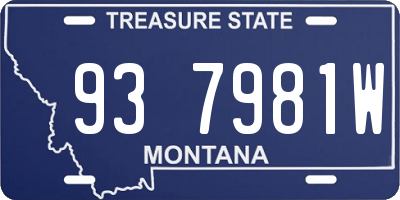 MT license plate 937981W