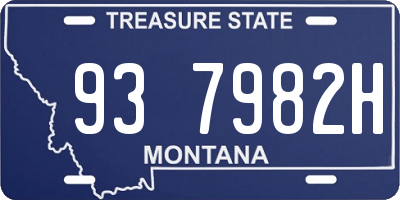 MT license plate 937982H
