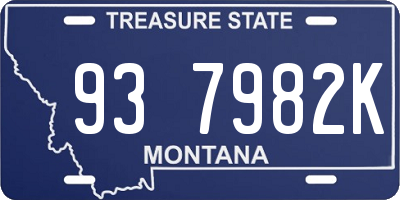 MT license plate 937982K