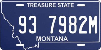 MT license plate 937982M