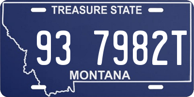 MT license plate 937982T