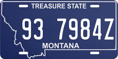 MT license plate 937984Z
