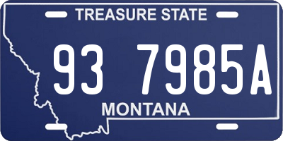 MT license plate 937985A