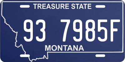 MT license plate 937985F