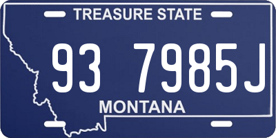 MT license plate 937985J