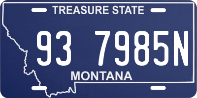 MT license plate 937985N