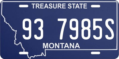 MT license plate 937985S