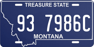 MT license plate 937986C