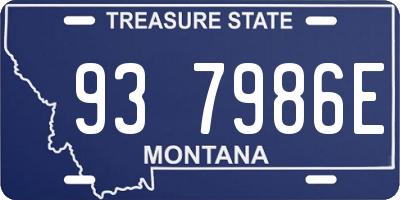 MT license plate 937986E