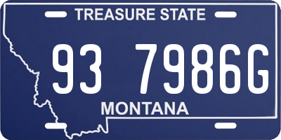 MT license plate 937986G