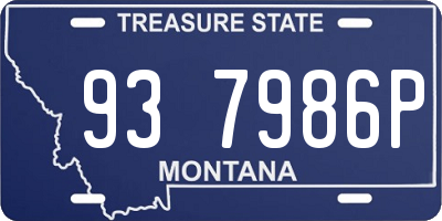 MT license plate 937986P