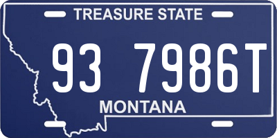 MT license plate 937986T