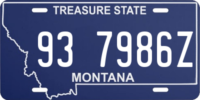 MT license plate 937986Z