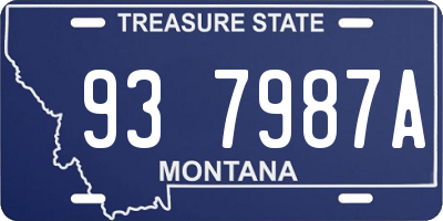 MT license plate 937987A