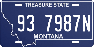 MT license plate 937987N