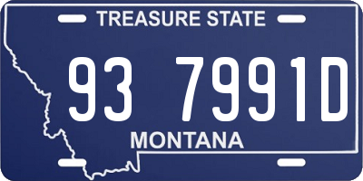MT license plate 937991D