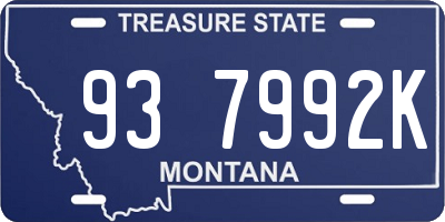 MT license plate 937992K