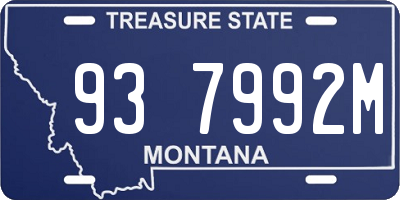 MT license plate 937992M